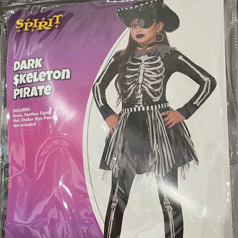 Dark Skeleton Pirate kids Large 12-14